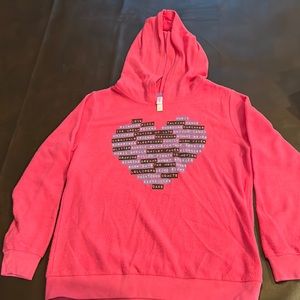 Pink soft fleece hoodie
